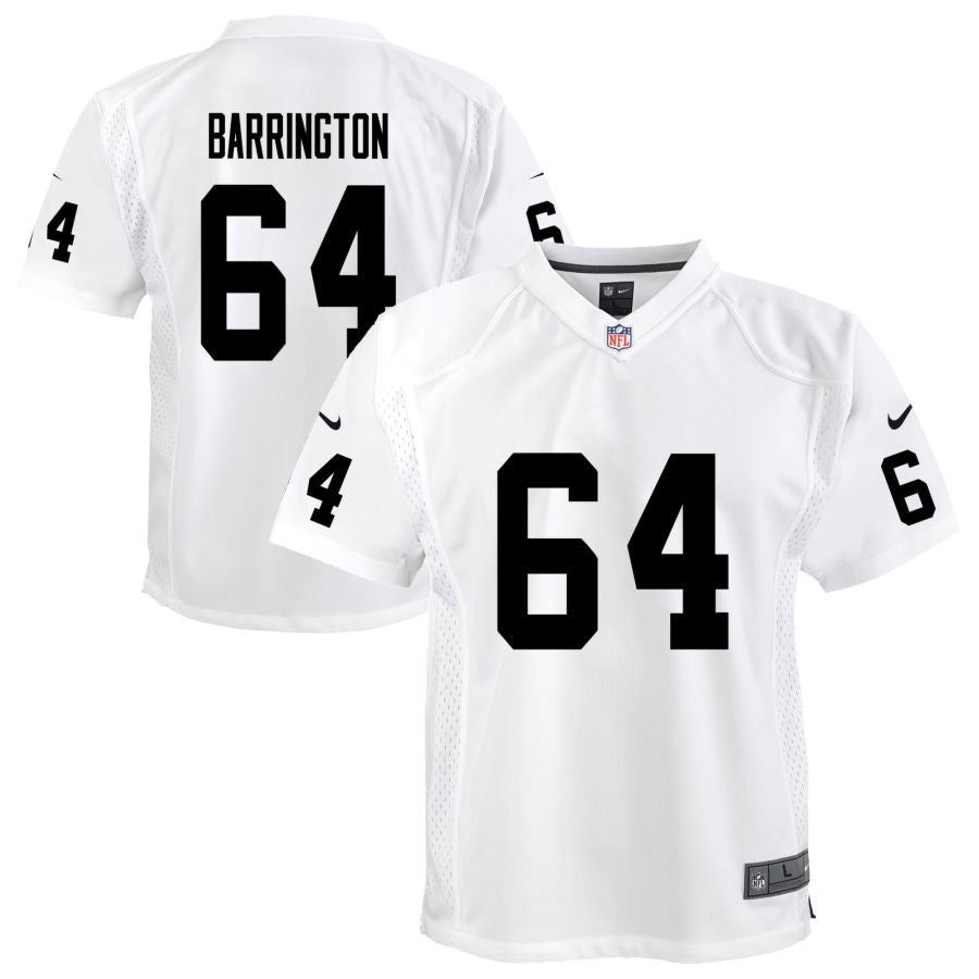 Clark Barrington Youth Nike White Las Vegas Raiders Team Custom Game Jersey