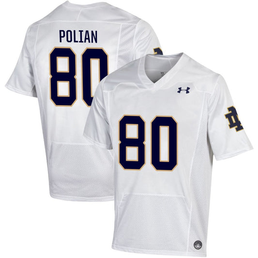 Jack Polian Men's Under Armour White Notre Dame Fighting Irish Pick-A-Player NIL Replica Football Jersey