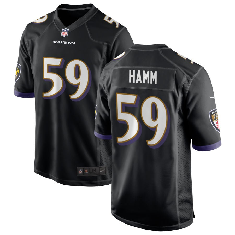 Malik Hamm Men's Nike Black Baltimore Ravens Alternate Custom Game Jersey