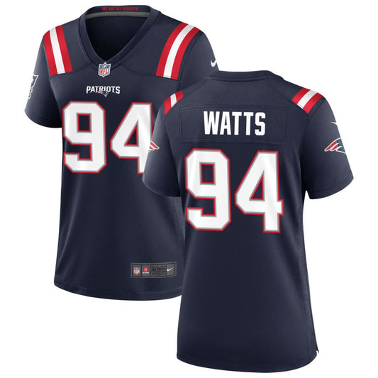 Armon Watts Women's Nike Navy New England Patriots Custom Game Jersey