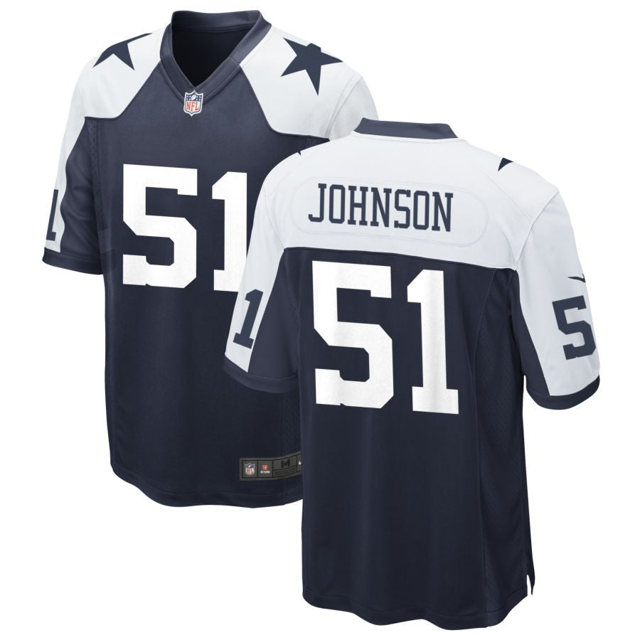 Durrell Johnson Men's Nike Navy Dallas Cowboys Alternate Custom Game Jersey