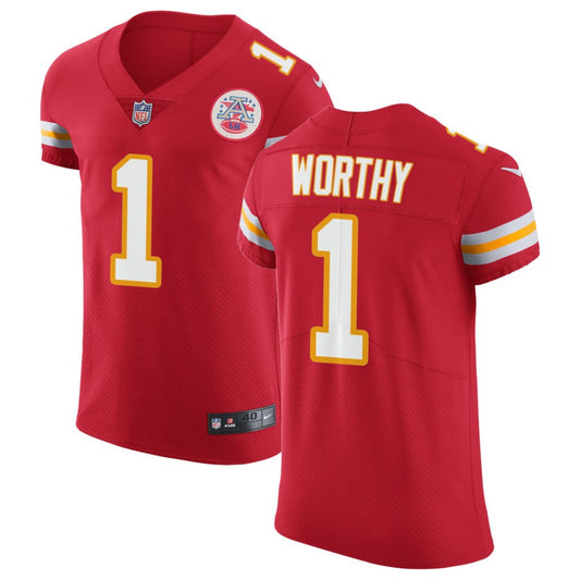 Xavier Worthy Men's Nike Red Kansas City Chiefs Vapor Untouchable Custom Elite Jersey