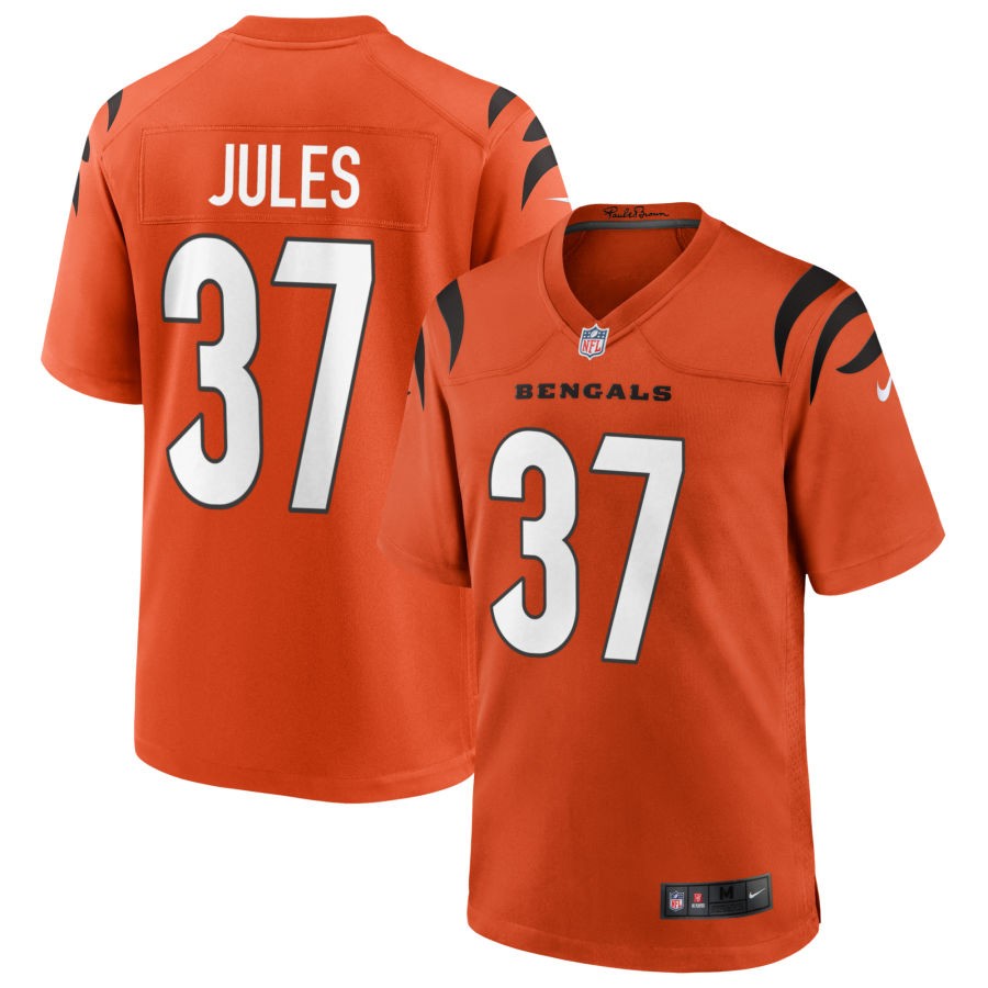 PJ Jules Youth Nike Orange Cincinnati Bengals Alternate Game Custom Jersey