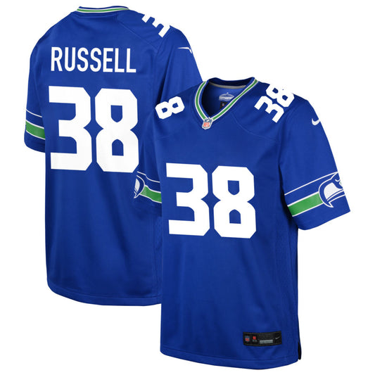 Brady Russell Youth Nike Royal Seattle Seahawks Throwback Custom Jersey