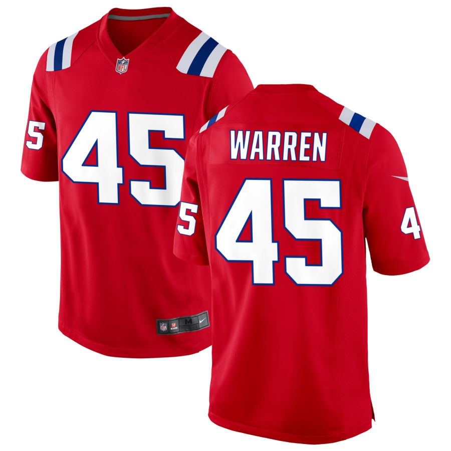 Jacob Warren Men's Nike Red New England Patriots Alternate Custom Jersey