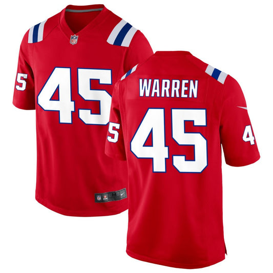 Jacob Warren Men's Nike Red New England Patriots Alternate Custom Jersey