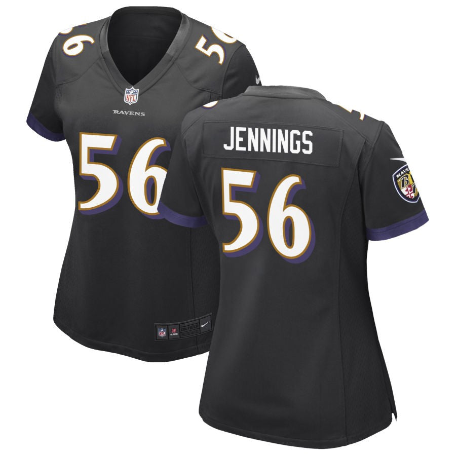 Deion Jennings Women's Nike Black Baltimore Ravens Alternate Custom Game Jersey