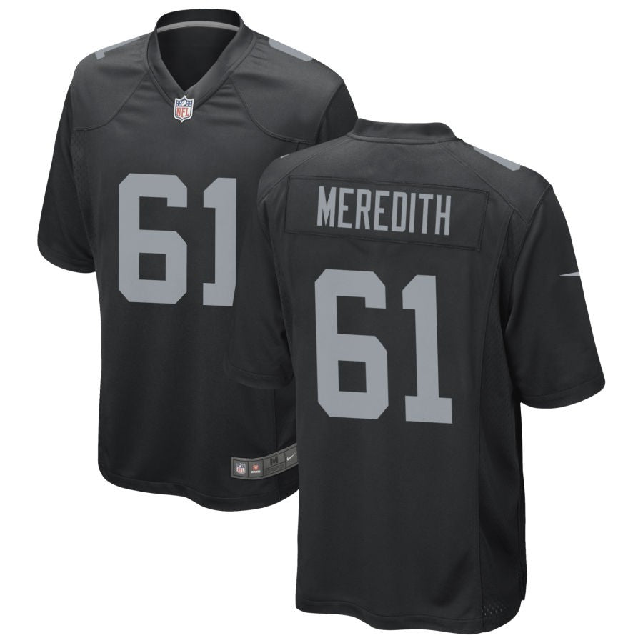 Jordan Meredith Men's Nike Black Las Vegas Raiders Custom Game Jersey