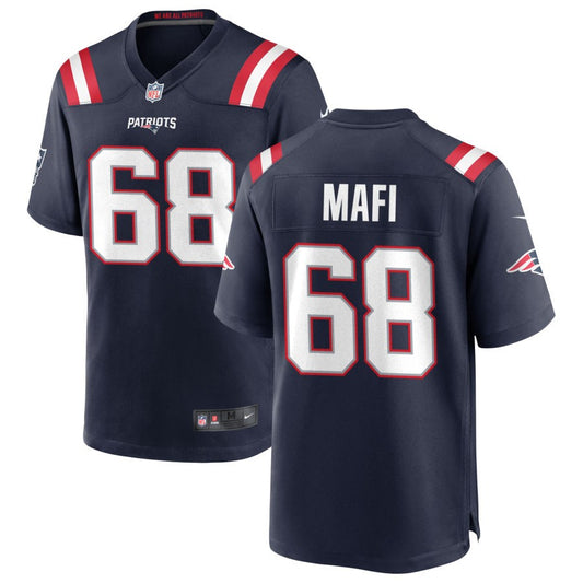 Atonio Mafi Men's Nike New England Patriots Navy Custom Game Jersey