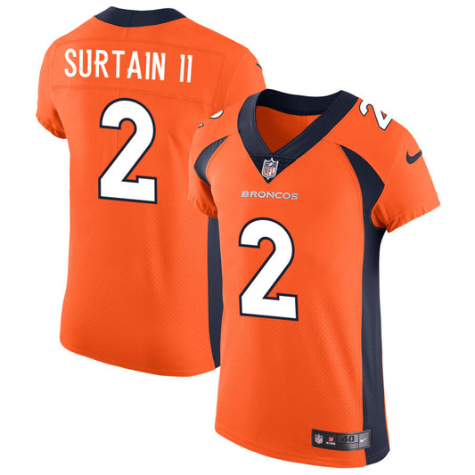 Pat Surtain II Men's Nike Orange Denver Broncos Vapor Untouchable Custom Elite Jersey