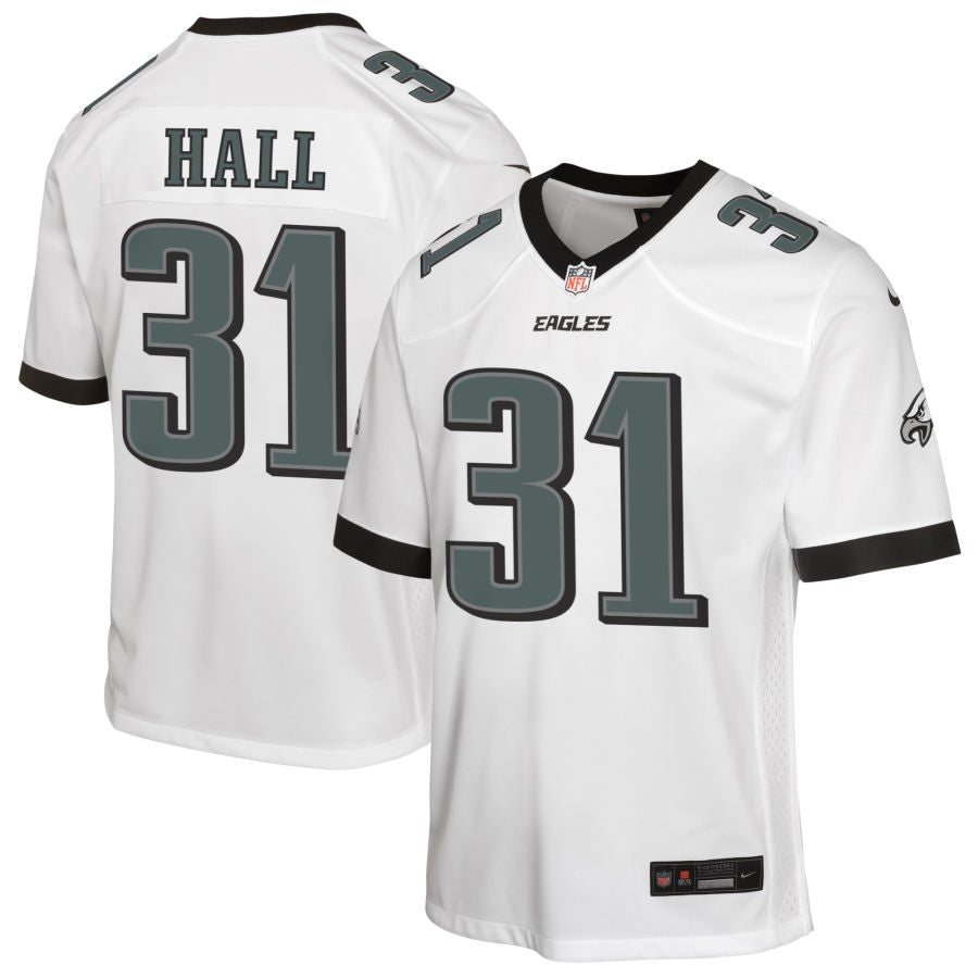 Tyler Hall Youth Nike White Philadelphia Eagles Custom Game Jersey