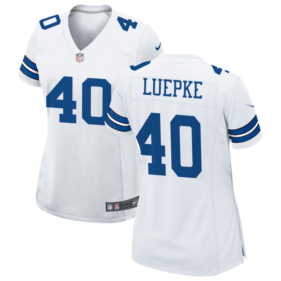 Hunter Luepke Women's Nike White Dallas Cowboys Custom Game Jersey