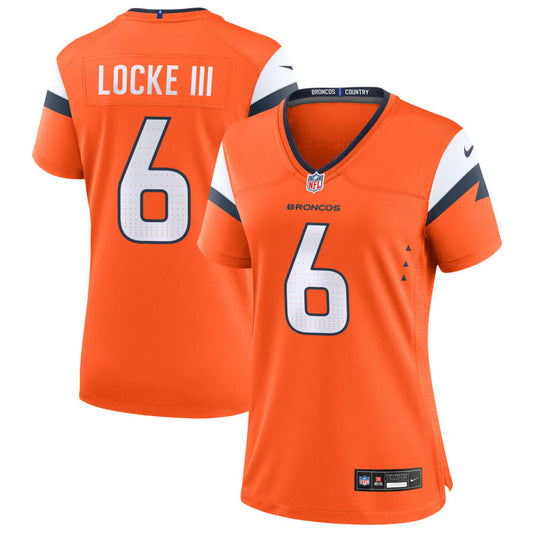 P.J. Locke III Women's Nike  Orange Denver Broncos Custom Game Jersey