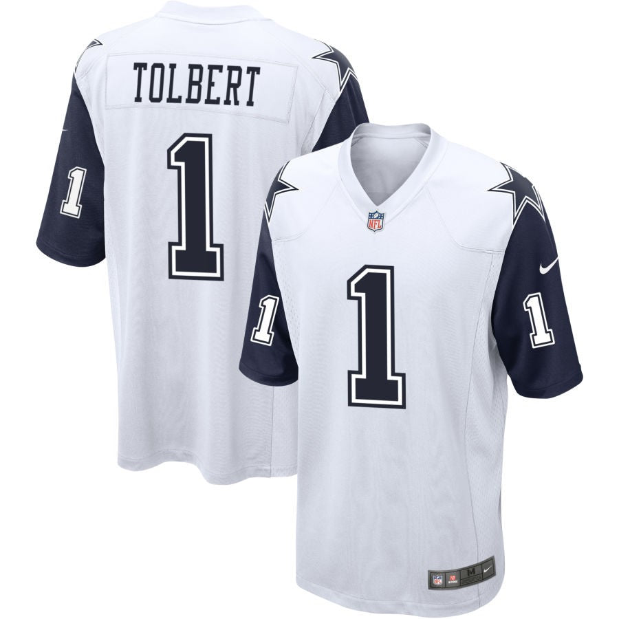 Jalen Tolbert Men's Nike  White Dallas Cowboys Alternate Custom Game Jersey