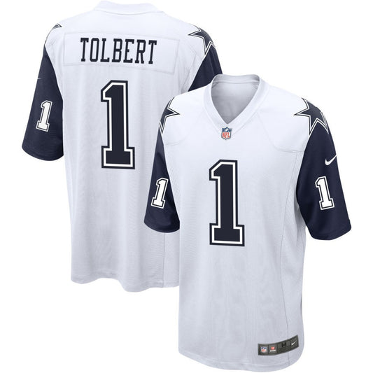 Jalen Tolbert Men's Nike  White Dallas Cowboys Alternate Custom Game Jersey