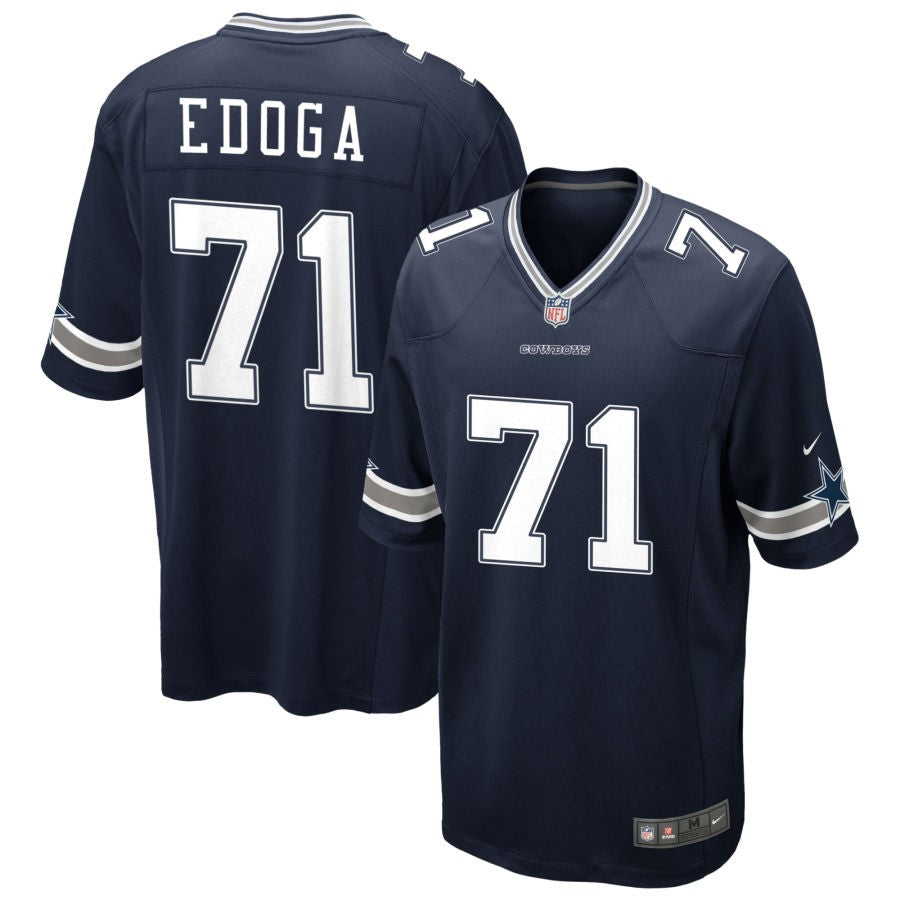 Chuma Edoga Men's Nike Navy Dallas Cowboys Custom Game Jersey