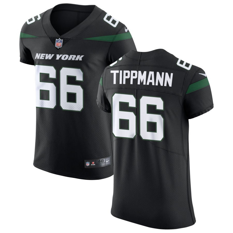 Joe Tippmann Men's Nike Stealth Black New York Jets Vapor Untouchable Elite Custom Jersey