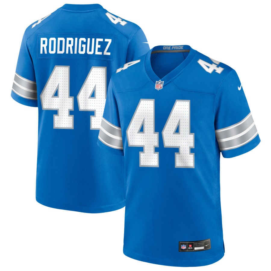 Malcolm Rodriguez Men's Nike  Blue Detroit Lions Custom Game Jersey