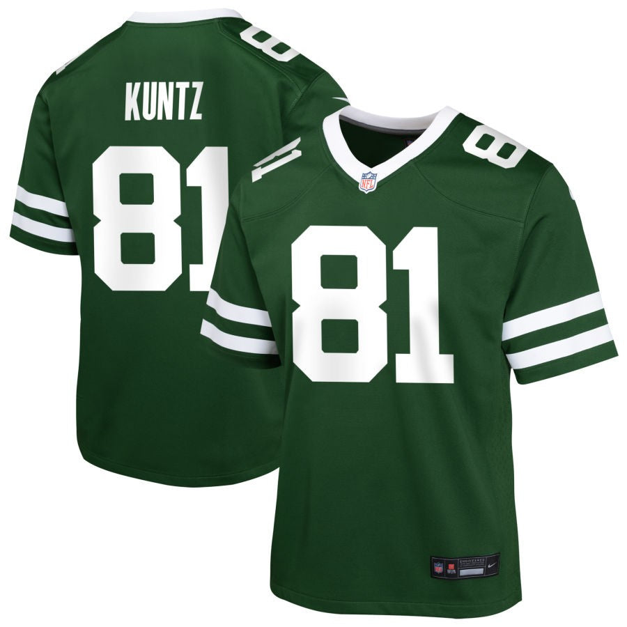 Zack Kuntz Youth Nike  Legacy Green New York Jets Custom Game Jersey