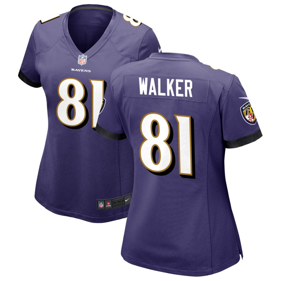 Devontez Walker Women's Nike Purple Baltimore Ravens Custom Game Jersey