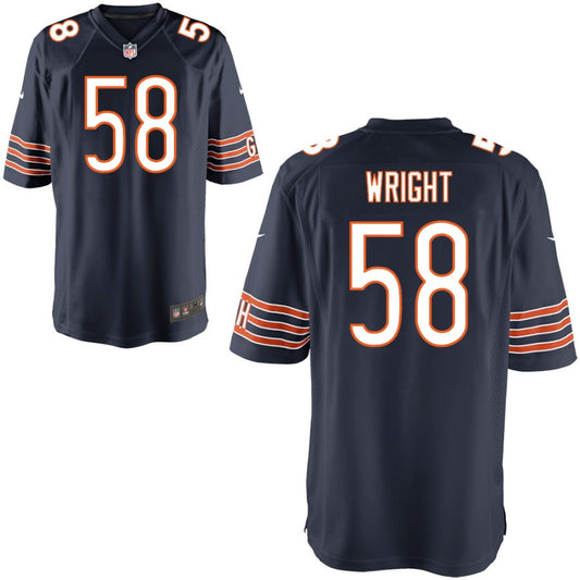 Darnell Wright Youth Nike Navy Chicago Bears Custom Game Jersey