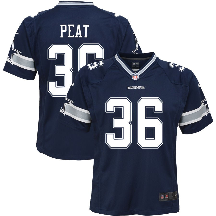 Nathaniel Peat Youth Nike Navy Dallas Cowboys Custom Game Jersey