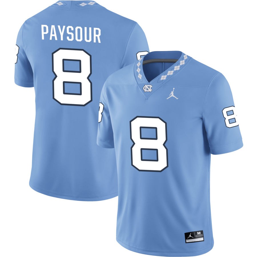 Kobe Paysour Men's Jordan Brand Carolina Blue North Carolina Tar Heels Pick-A-Player NIL Replica Football Jersey