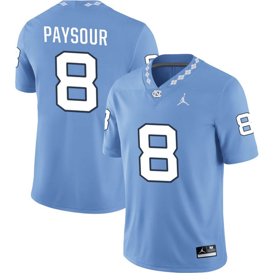 Kobe Paysour Men's Jordan Brand Carolina Blue North Carolina Tar Heels Pick-A-Player NIL Replica Football Jersey