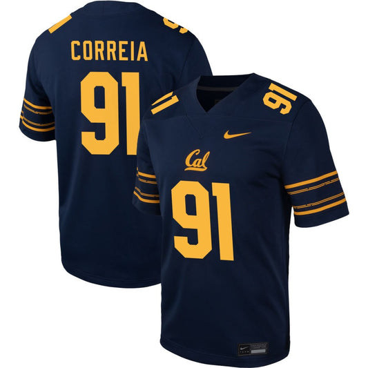 Ricky Correia Men's Nike  Navy Cal Bears Pick-A-Player NIL Football Game Jersey