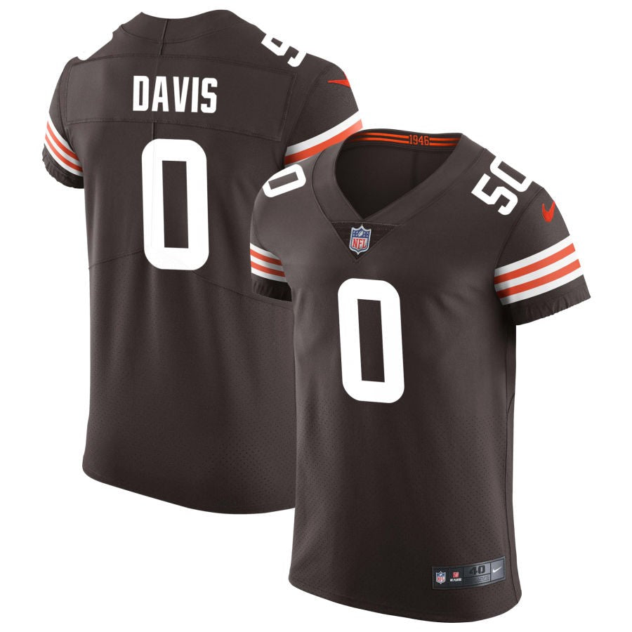 Wyatt Davis Men's Nike Brown Cleveland Browns Vapor Elite Custom Jersey