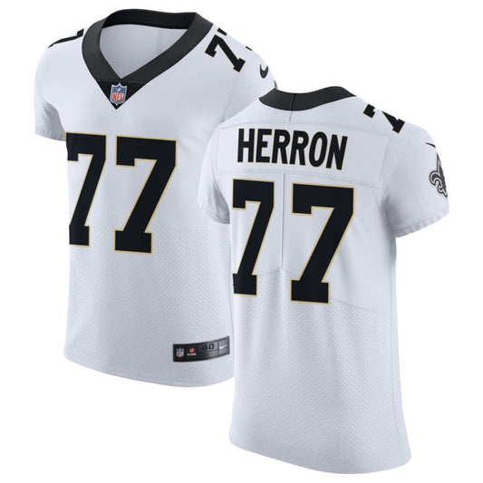 Justin Herron Men's Nike White New Orleans Saints Vapor Untouchable Elite Custom Jersey