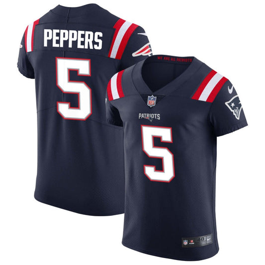 Jabrill Peppers Men's Nike Navy New England Patriots Vapor Elite Custom Jersey