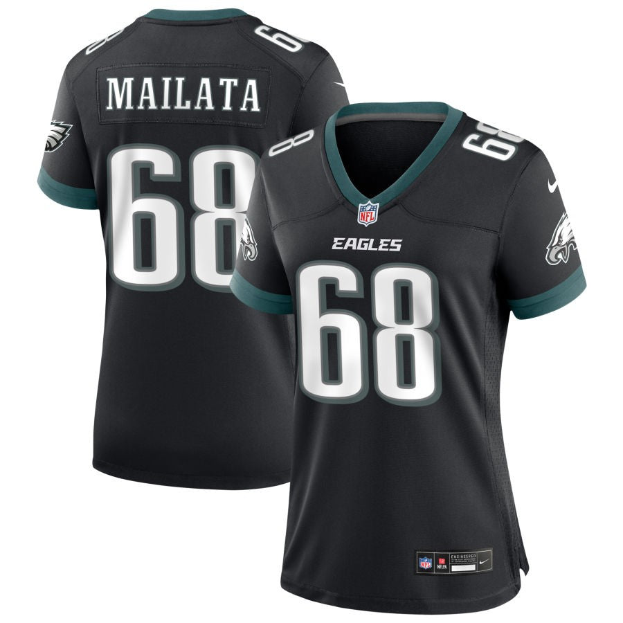 Jordan Mailata Women's Nike Black Philadelphia Eagles Alternate Custom Game Jersey