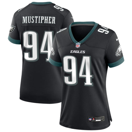 P.J. Mustipher Women's Nike Black Philadelphia Eagles Alternate Custom Game Jersey