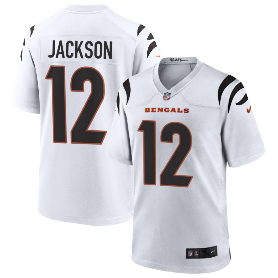 Shedrick Jackson Men's Nike White Cincinnati Bengals Game Custom Jersey