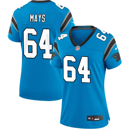 Cade Mays Women's Nike  Blue Carolina Panthers Alternate Custom Game Jersey