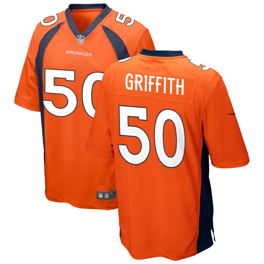 Jonas Griffith Men's Nike Orange Denver Broncos Custom Game Jersey