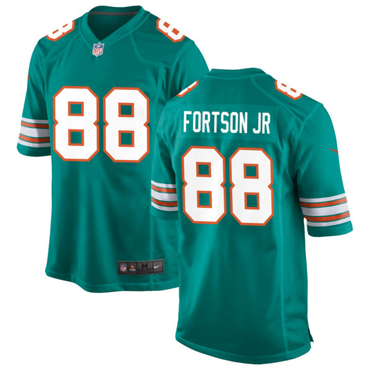 Jody Fortson Jr Men's Nike Aqua Miami Dolphins Alternate Custom Game Jersey