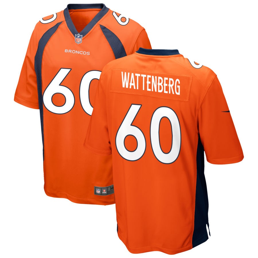 Luke Wattenberg Men's Nike Orange Denver Broncos Custom Game Jersey