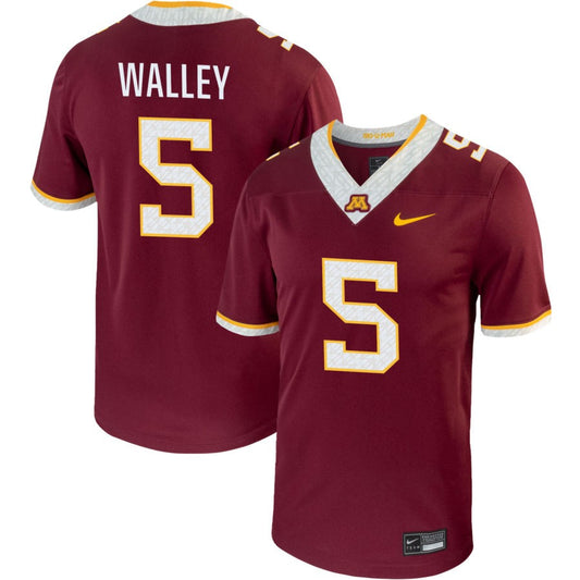 Justin Walley Men's Nike Maroon Minnesota Golden Gophers Pick-A-Player NIL Replica Football Jersey