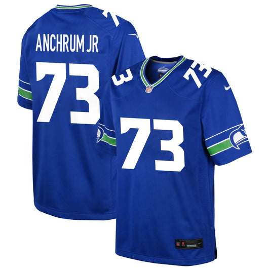 Tremayne Anchrum Jr Youth Nike Royal Seattle Seahawks Throwback Custom Jersey