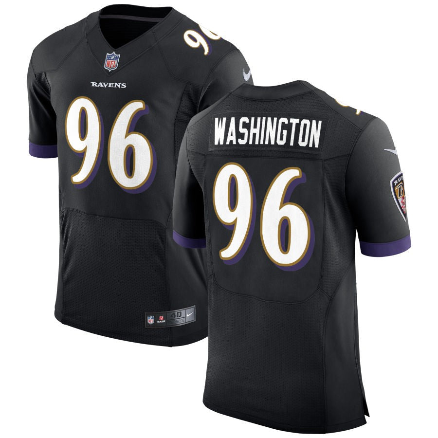 Broderick Washington Men's Nike Black Baltimore Ravens Speed Machine Elite Custom Jersey