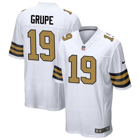 Blake Grupe Men's Nike  White New Orleans Saints Alternate Custom Game Jersey