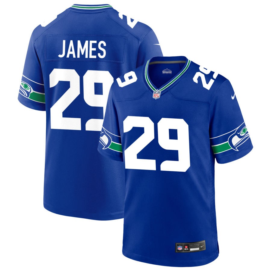 D.J. James Men's Nike Royal Seattle Seahawks Throwback Custom Jersey