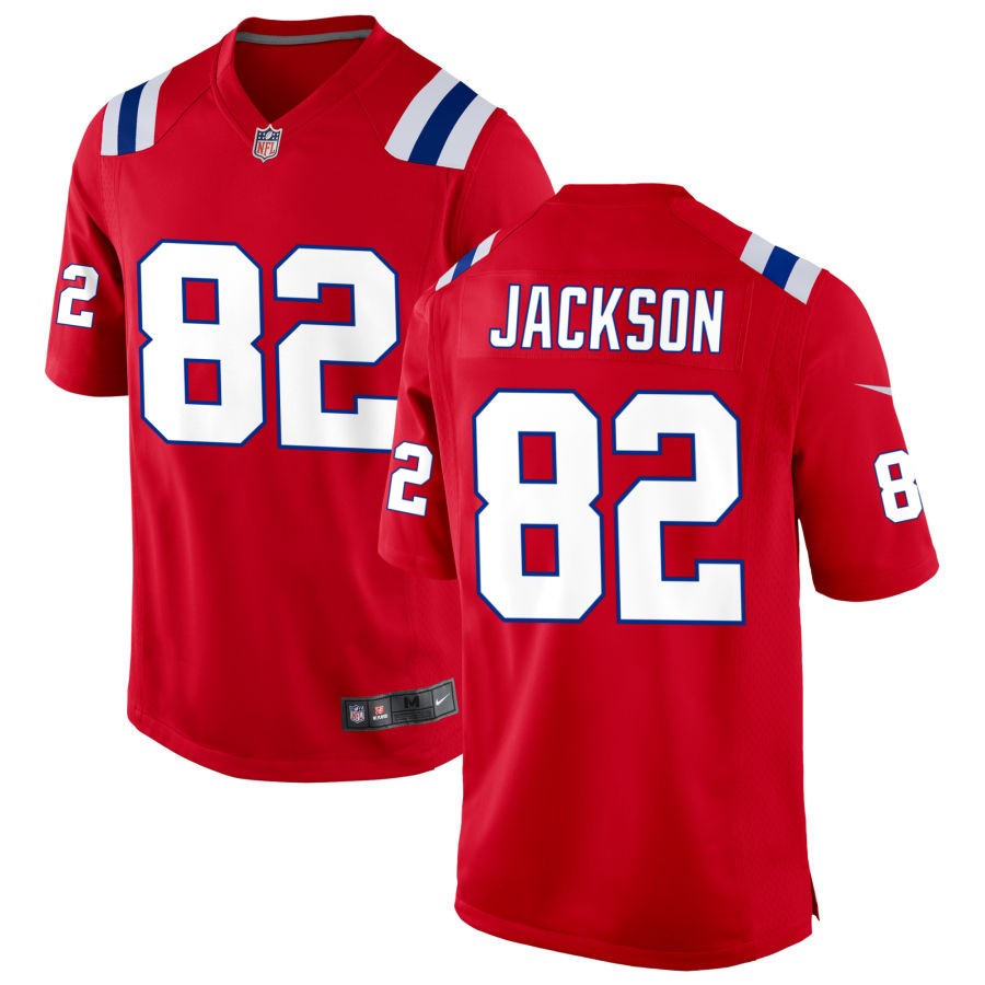 JaQuae Jackson Men's Nike Red New England Patriots Alternate Custom Jersey