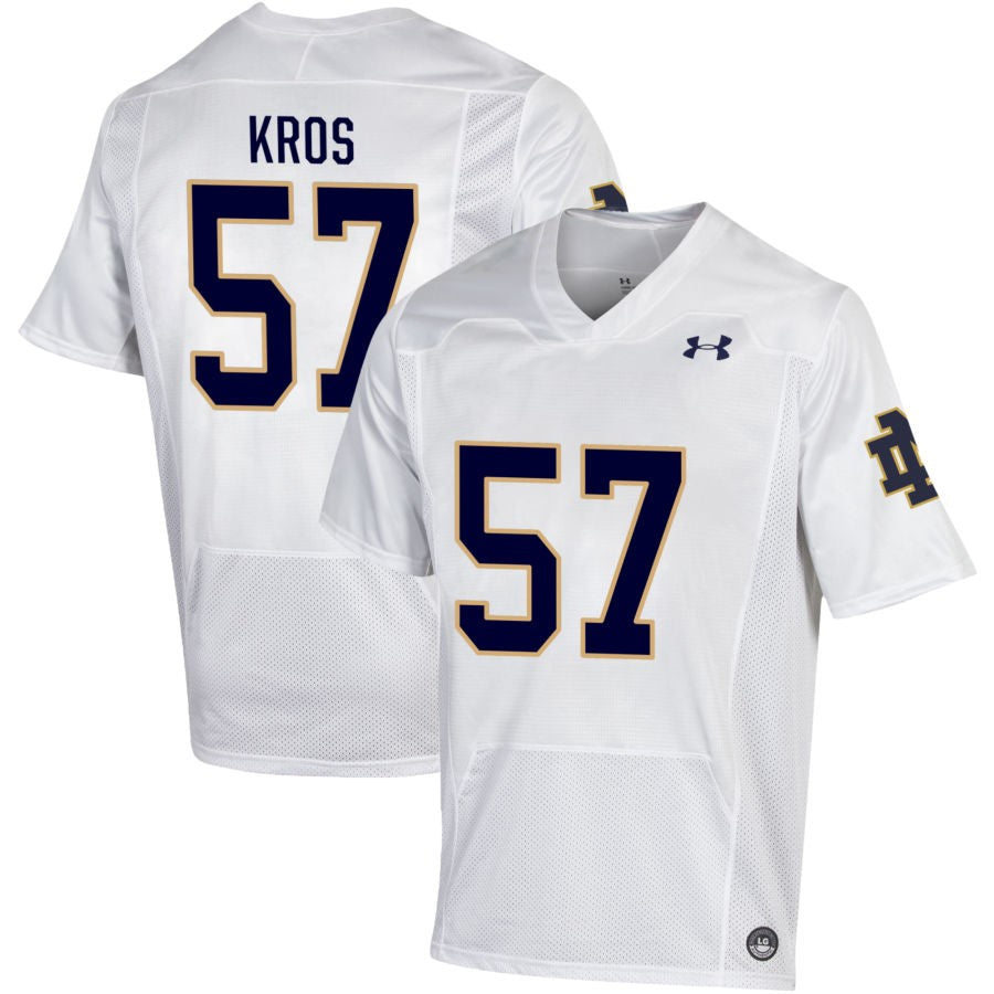 Andrew Kros Men's Under Armour White Notre Dame Fighting Irish Pick-A-Player NIL Replica Football Jersey