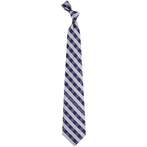 Men's Royal/Gray Indianapolis Colts Woven Checkered Tie