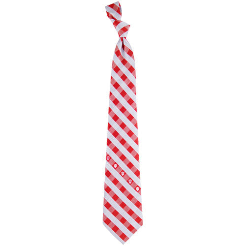 Indiana Hoosiers Woven Checkered Tie - Crimson/Cream