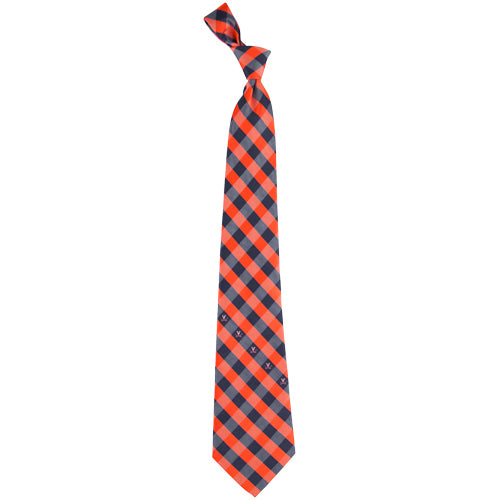 Virginia Cavaliers Woven Checkered Tie - Navy Blue/Orange