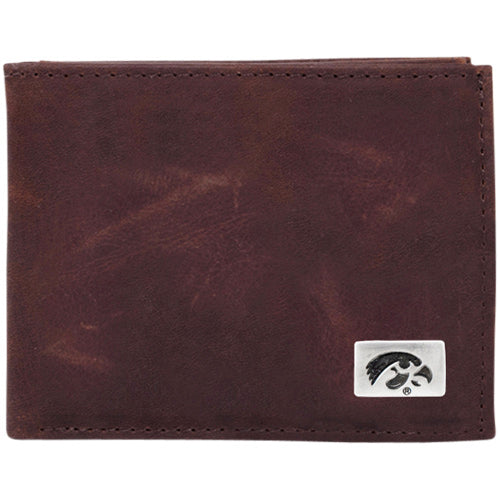 Iowa Hawkeyes Leather Concho Billfold Wallet